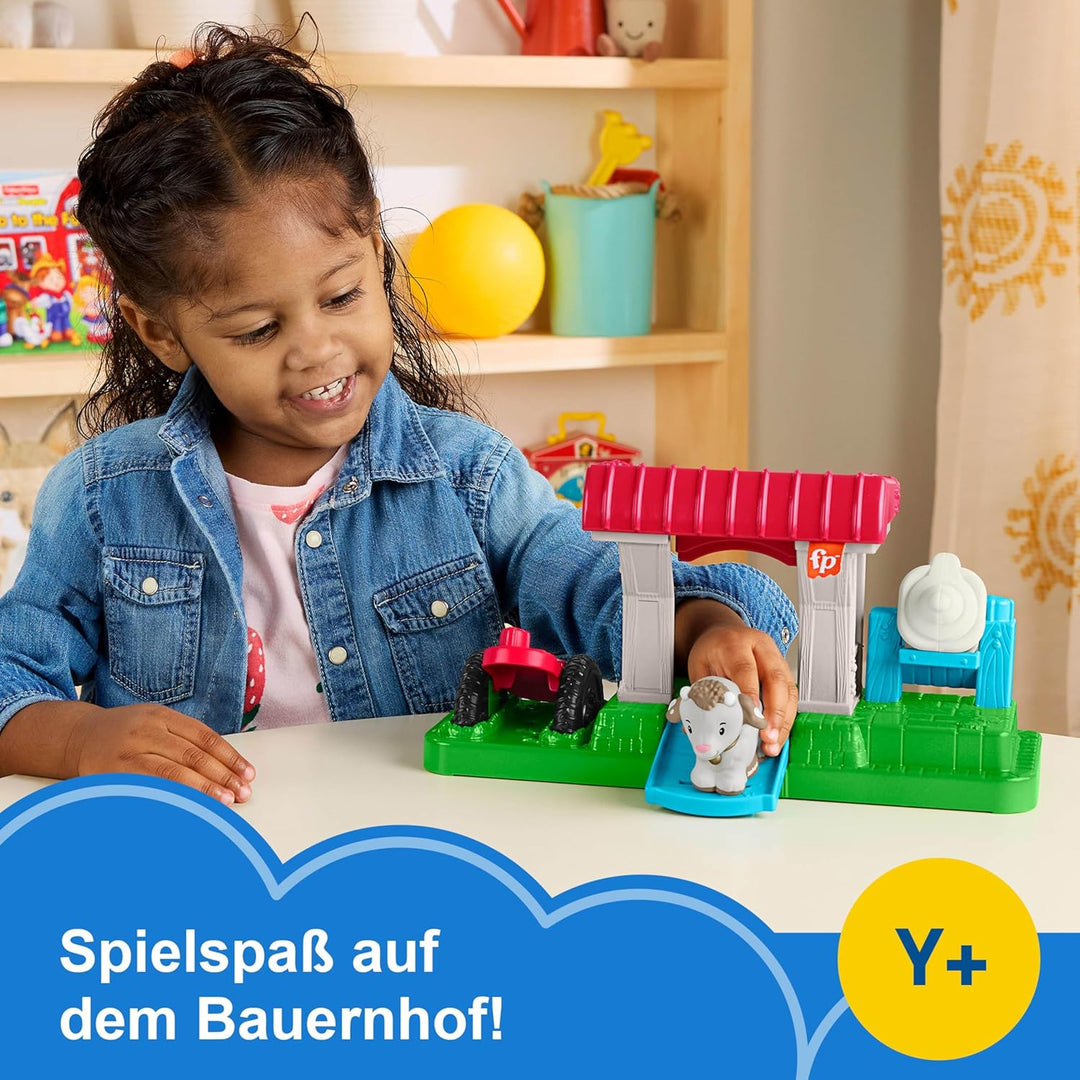 Fisher-Price Little People Spielzeug für Kleinkinder, Spielset Mein erster Baby-Ziegenhof mit 2 Figu
