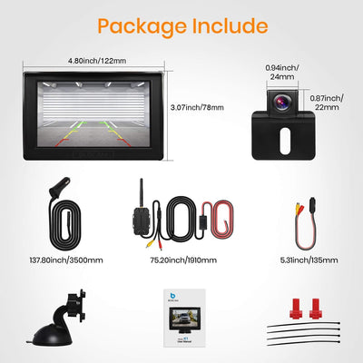 BOSCAM Rückfahrkamera und Monitor Set K1 Wireless Einparkhilfe mit 14.4 cm/4.3" Zoll LCD Farbdisplay