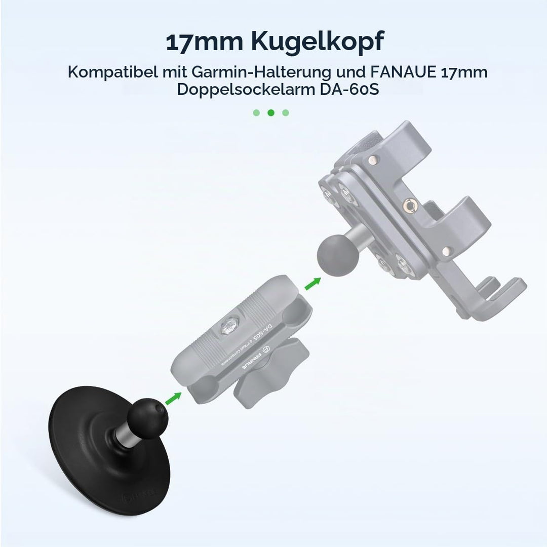 FANAUE Kugelkopf Magnetständer Halterung Kompatibel mit Garmin GPS Mount Und Doppelsockelarm, Kugelk