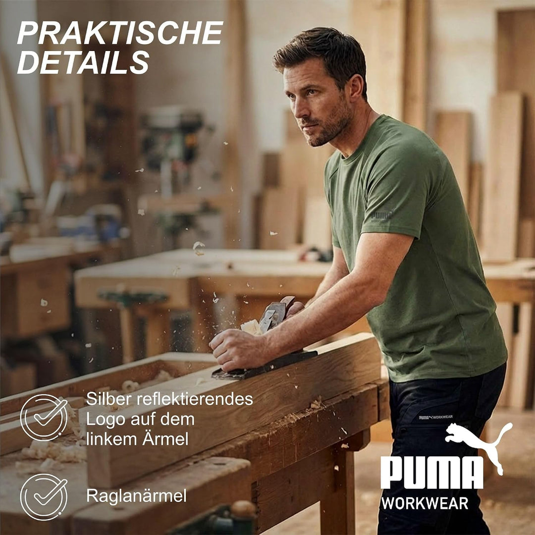 PUMA Workwear Herren Shirt aus 100% Baumwolle - Strapazierfähiges und atmungsaktives Gewebe - Bequem