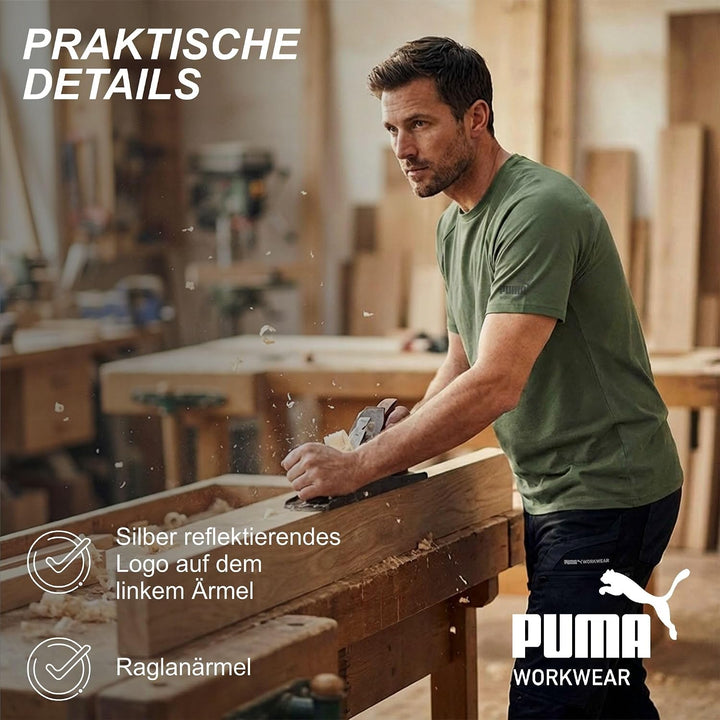 PUMA Workwear Herren Shirt aus 100% Baumwolle - Strapazierfähiges und atmungsaktives Gewebe - Bequem