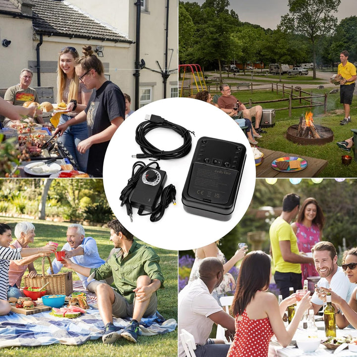 onlyfire Grillmotor für Grillspiess, Regelbar Drehmotor für Rotisserie, Schaschlik, Spiessbraten, Sp