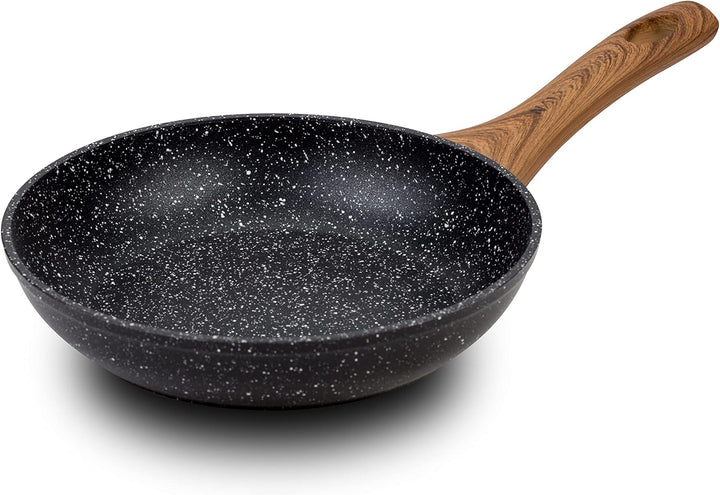 NAVA Bratpfanne | Ø 20 cm | Aus Aluminium mit Antihaftbeschichtung | Aus Stein zum Kochen ausgewogen