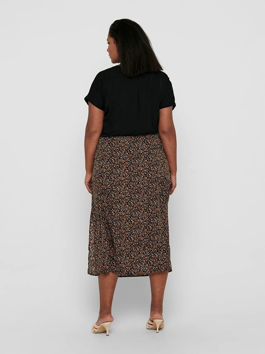 ONLY Carmakoma Female Midirock Curvy Print 52Black 2