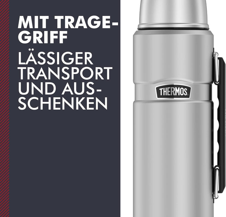 Thermos 4003.205.120 Isolierflasche Stainless King, 1,2 L, Edelstahl mattiert Edelstahl 1,2 l mit Gr