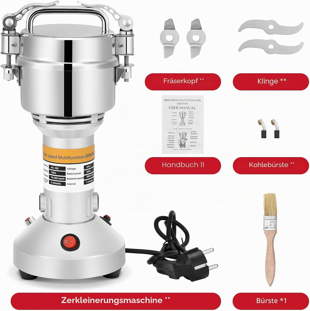 Kotsy 150g Tragbare Getreidemühle 220 V Hochgeschwindigkeits Schleifmaschine Mehl Pulver Maschine fü