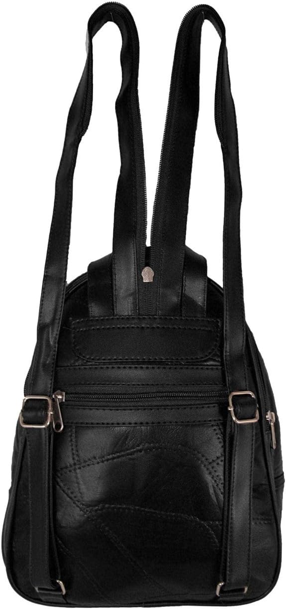 Leder Rucksack - SCHWARZ - INTERTONIC©