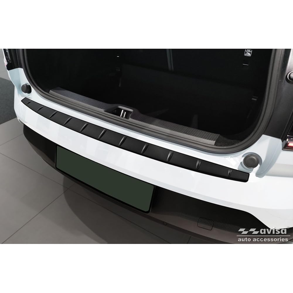 Avisa Matt-Schwarz Edelstahl Heckstossstangenschutz kompatibel mit Volvo EX30 2023- 'Ribs', Mattschw