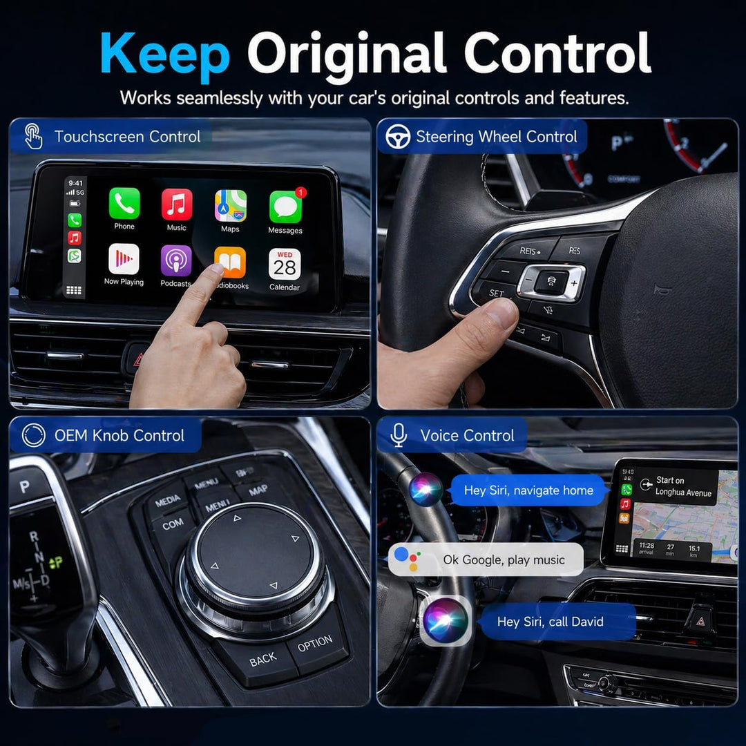 Sunweyer S40 Super Mini CarPlay Adapter Wireless Android Auto Car Kit - für Fahrzeuge mit werksseiti