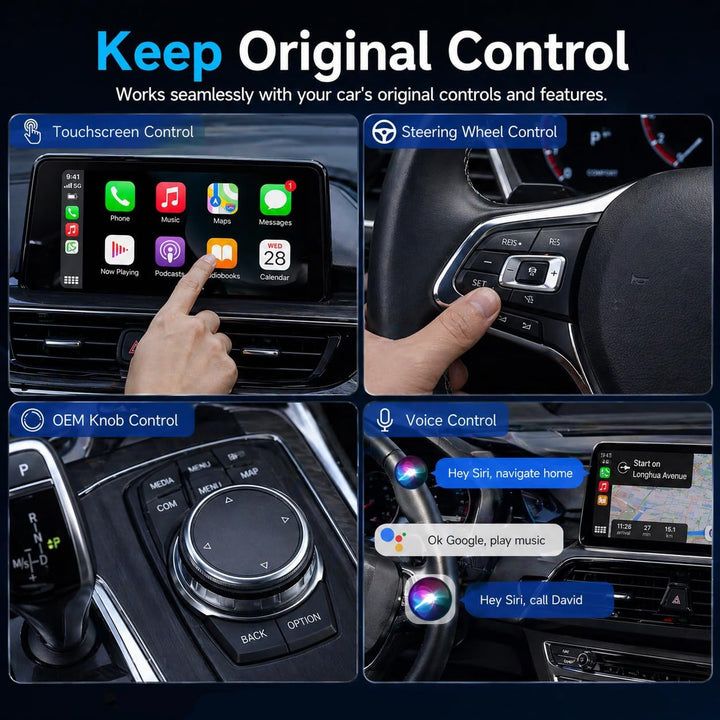 Sunweyer S40 Super Mini CarPlay Adapter Wireless Android Auto Car Kit - für Fahrzeuge mit werksseiti