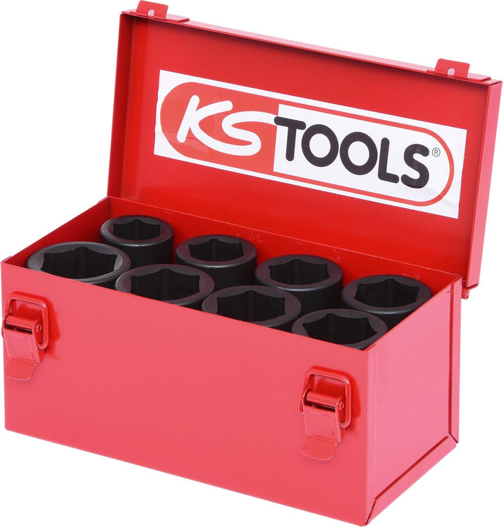 KS Tools 515.0510 3/4" Sechskant-Kraft-Stecknuss-Satz, 8-tlg. lang, Farbig