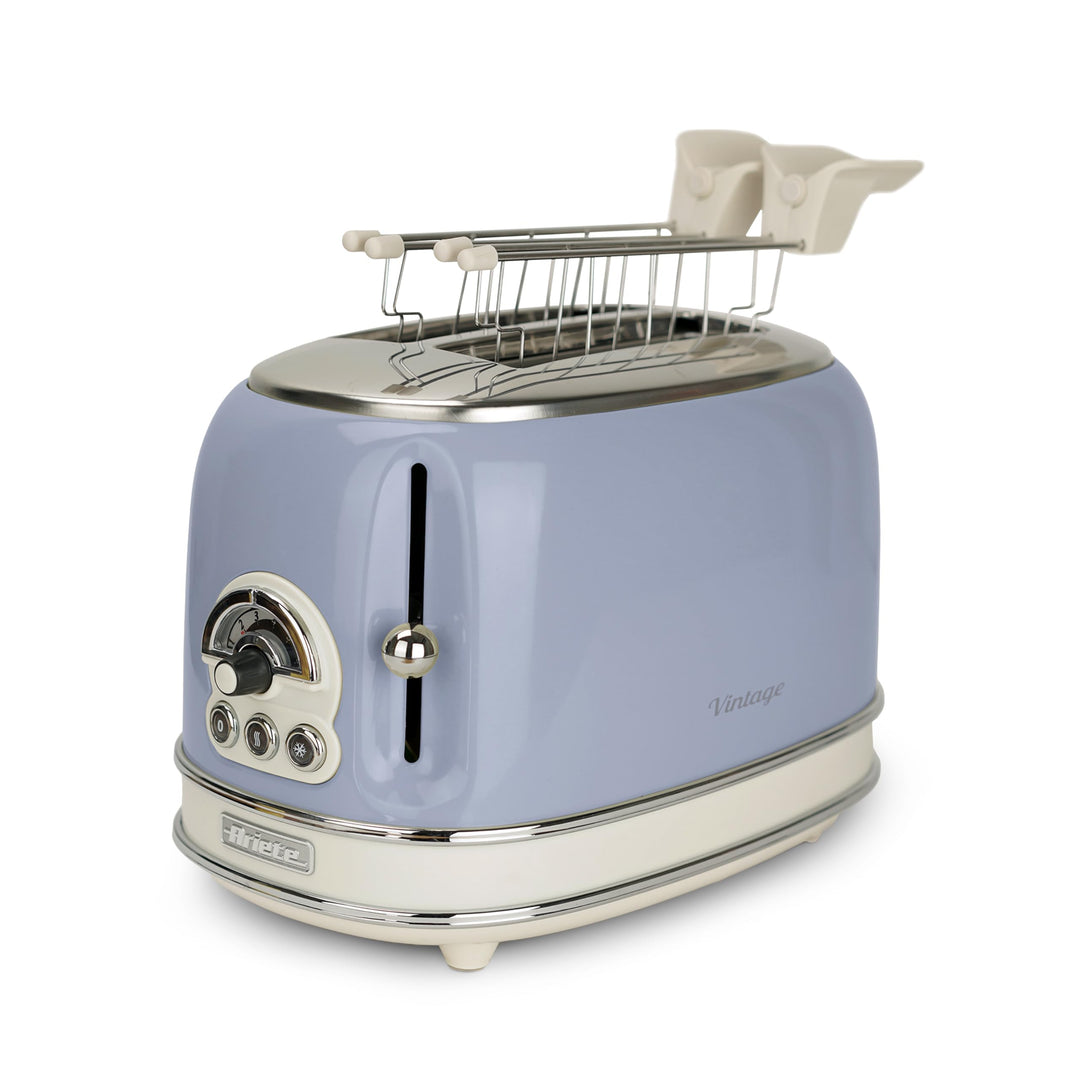Ariete Vintage 155, 2-Scheiben-Toaster, Retro Toaster mit 6 Toaststufen, Automatischer Auswurf, Auft