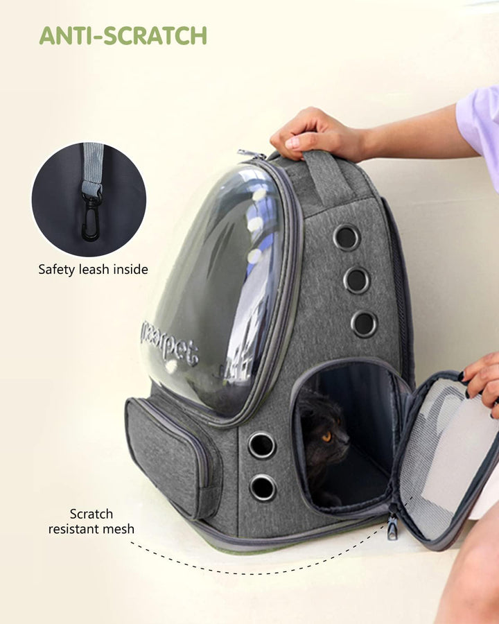 PETCUTE Haustier Rucksack,Tragbar Raumkapsel Hunde Katzen Rucksack mit Herausnehmbarer Matte,Atmungs