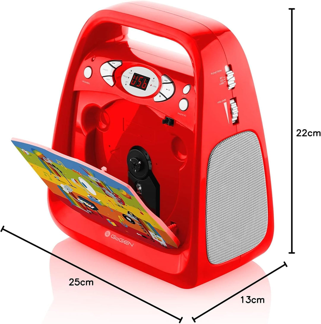 GOGEN Kinderkaraoke und CD Player I USB I MP3 I Mikrofon inklusive I Kopfhörerausgang I tragbar I Ba