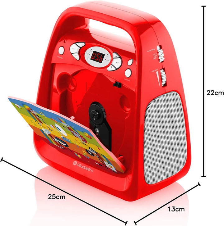 GOGEN Kinderkaraoke und CD Player I USB I MP3 I Mikrofon inklusive I Kopfhörerausgang I tragbar I Ba