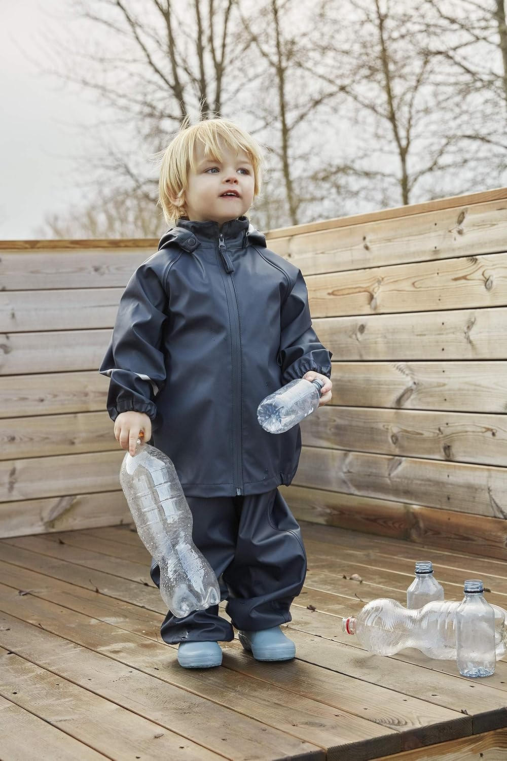 Celavi Unisex Kinder Basic Rainwear Set -Pu Rainwear set (1er Pack) 70 Dark Navy, 70 Dark Navy