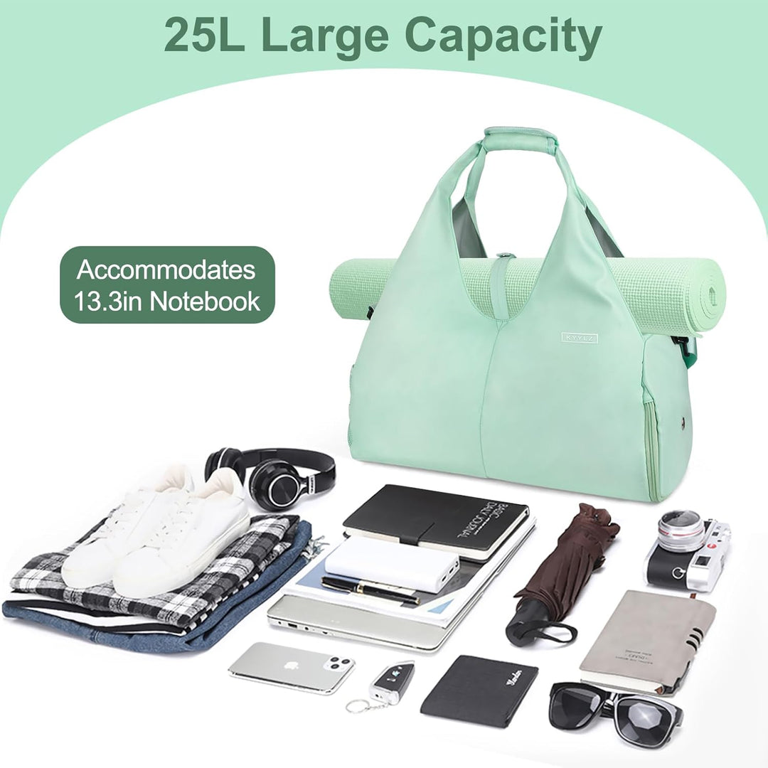 Sporttasche Damen Yogatasche Gross,Sporttasche Reisetasche mit Schuhfach,Wasserdicht Tragetasche für