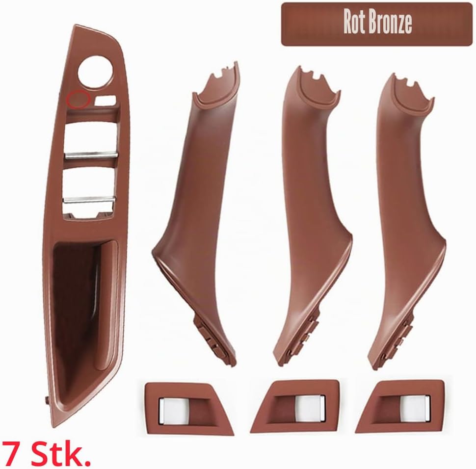 Hacreyatu 7PC LHD Innentürgriff Innentürverkleidung Pull für B-M-W 5er F10 F11 520 523 525 528 530 5