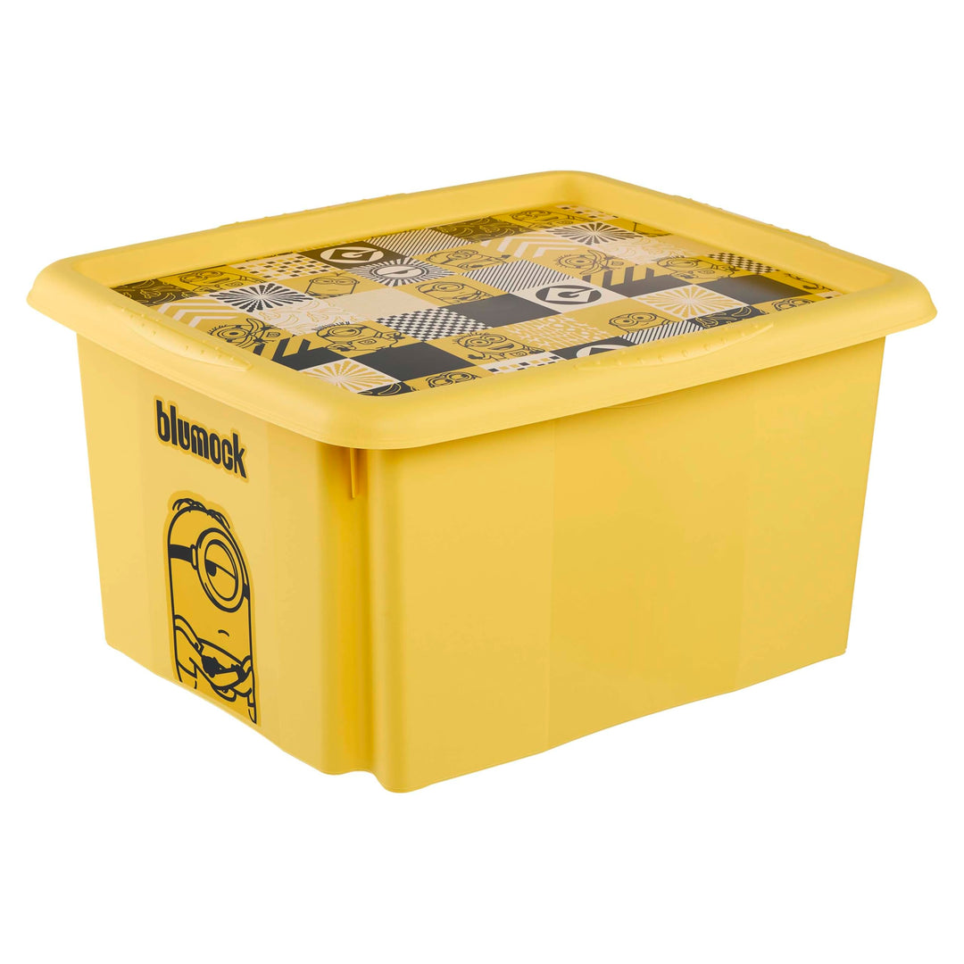 keeeper karolina Aufbewahrungsbox mit Deckel, 24 l, Dreh- und stapelbar, Design: Minions, Mosaic, Fü