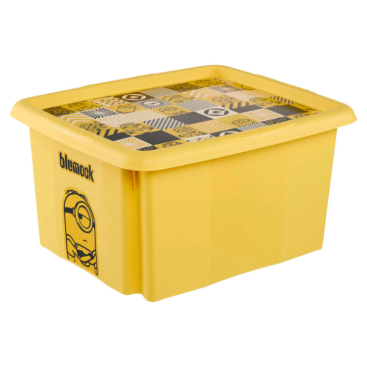keeeper karolina Aufbewahrungsbox mit Deckel, 24 l, Dreh- und stapelbar, Design: Minions, Mosaic, Fü