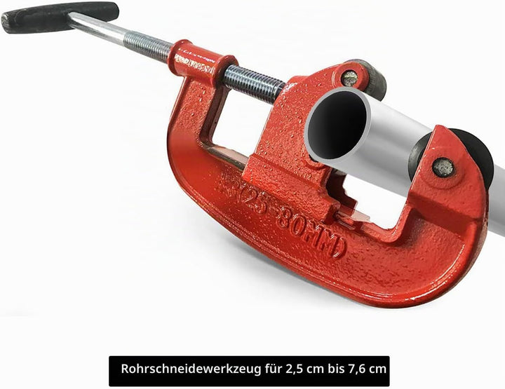 QWORK Robuster Rohrschneider, 1-inch (25 mm) bis 3-inch (80 mm) Leitungsschneider für Schneiden von
