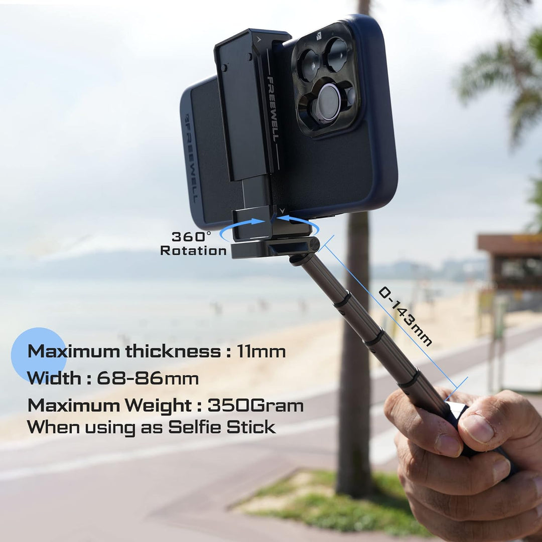 Freewell Vielseitiger Bluetooth Smartphone Selfie Grip mit ARCA Standard, kalter Schuhhalterung für