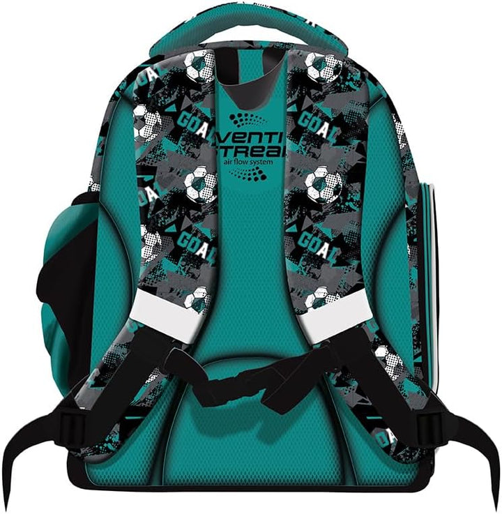 Goldkids - Schulranzen für Jungen - Schul-Rucksack für Kinder mit Federmäppchen - Schuhbeutel und Ha