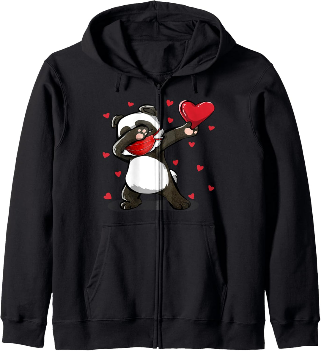 Dabbing Panda Wears Face Mask Geschenke zum Valentinstag Kapuzenjacke