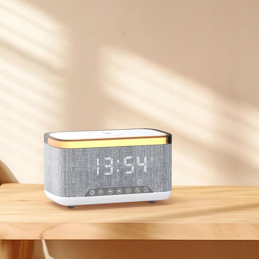 Radio wecker Digital mit Ladestation, 15W Fast Wireless Charger, Digitaler Radiowecker mit Bluetooth