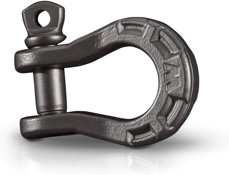WARN 92093 Epic 3/4" Steel Winch D-Ring Shackle with 7/8" Pin: 9 Ton (18,000 lb) Capacity, Black 3/4