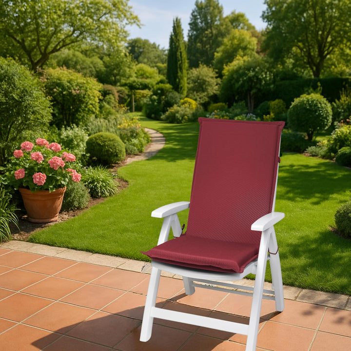 sleepling Hochlehner Auflagen 4er Set, Bequeme Gartenstuhlauflagen, Sitzauflagen Gartenmöbel 120x50