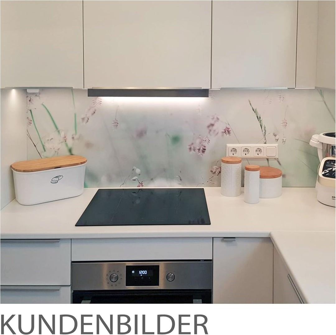 StickerProfis Küchenrückwand selbstklebend Glasoptik - WILDBLUMENWIESE - 1.8mm, Versteift, alle Unte
