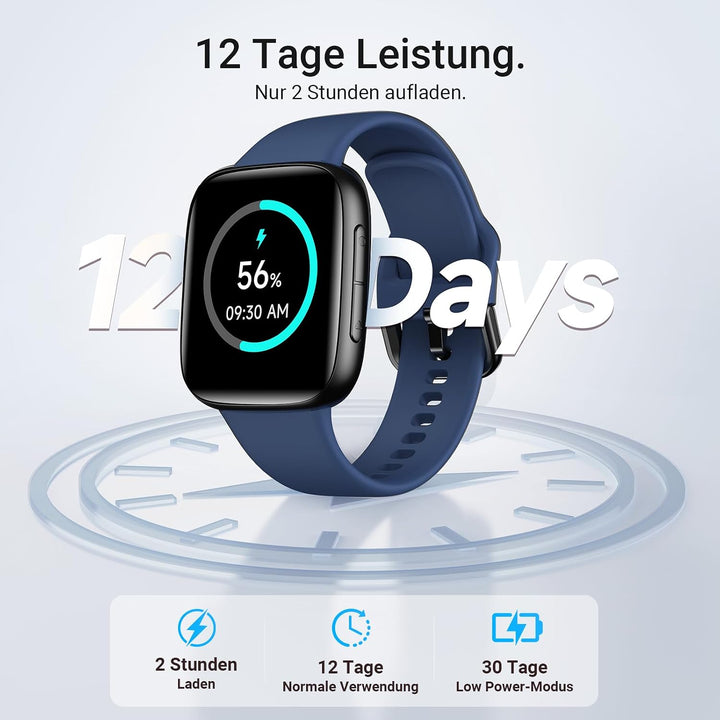 Smartwatch Damen, AMOLED 1,85" Smart Watch für iPhone/Samsung/Android(Telefonfunktion), Fitness Trac