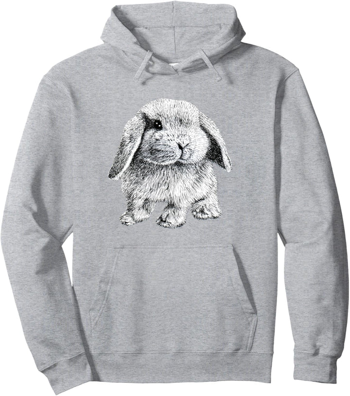 Lop Eared Bunny Rabbit Sitting Niedliche Zeichnung Pullover Hoodie