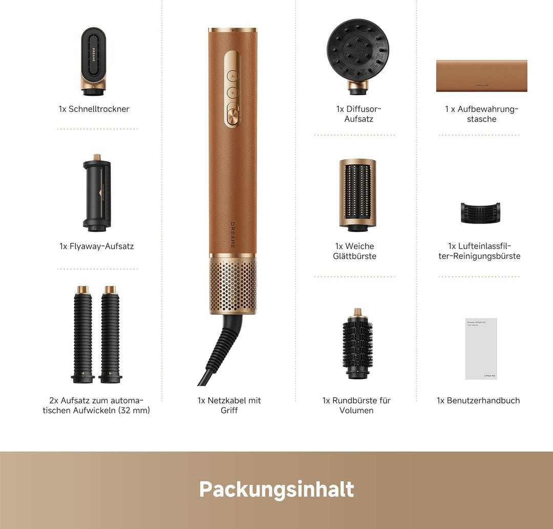 dreame AirStyle Pro 2, 7-in-1-Hairstyler, Schnelltrocknend, 2 Lockenaufsätze, Volumen für das Haar,