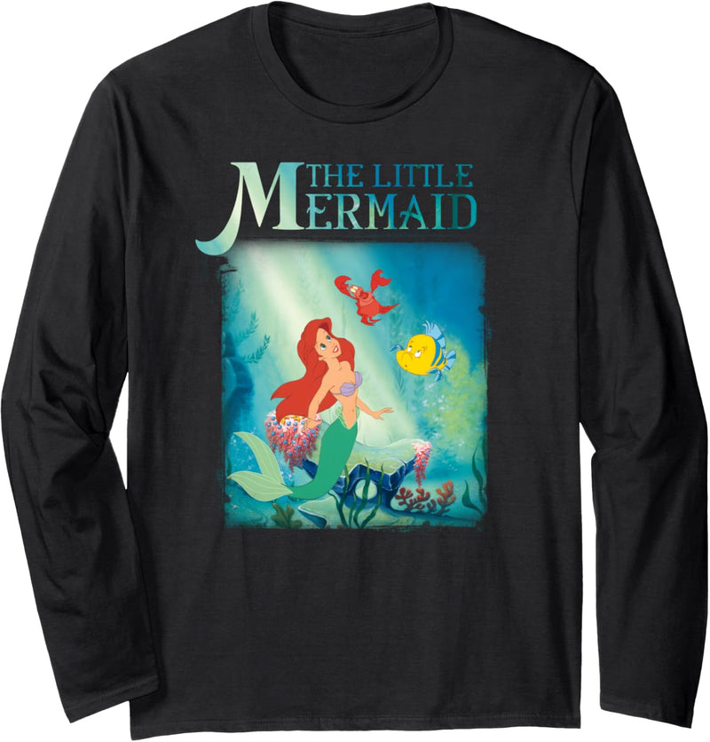 Disney The Little Mermaid Ariel Flounder Sebastian Poster Langarmshirt