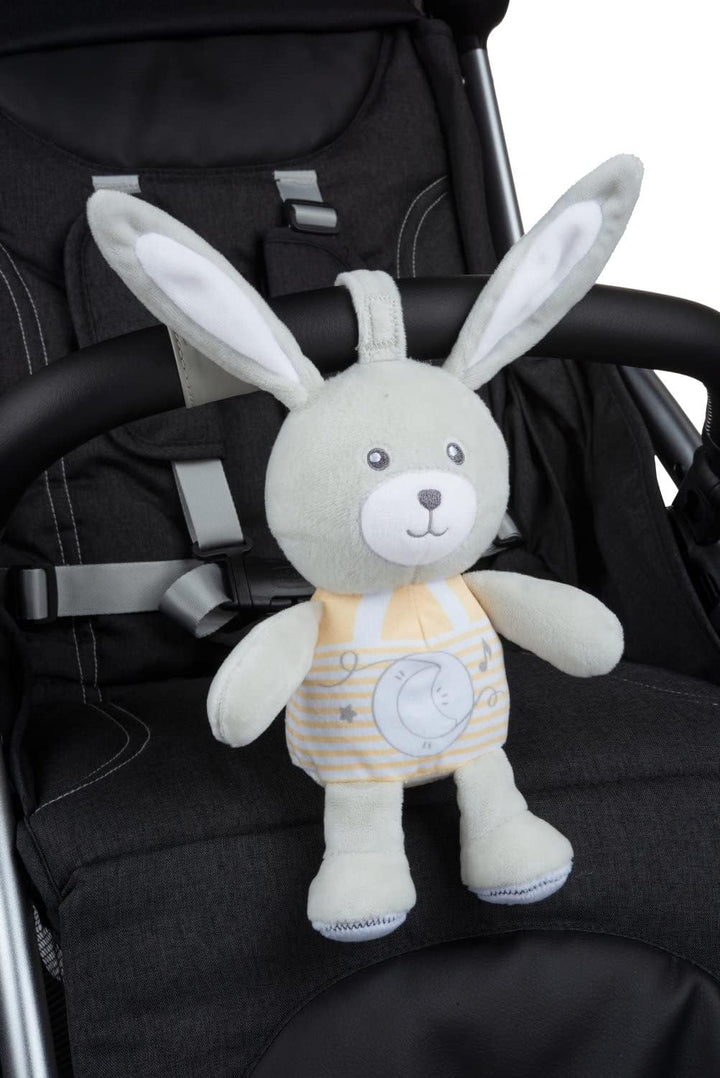 Chicco First Dreams Hasen-Stofftier mit Nachtlicht, weich, mit Bändern zum Befestigen, mit sanftem L