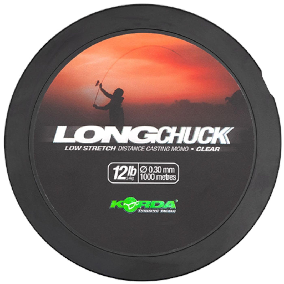 Korda LongChuck Mono-Spulen, geringe Dehnungsdistanz, 1000 m, transparent 12lb, 12lb