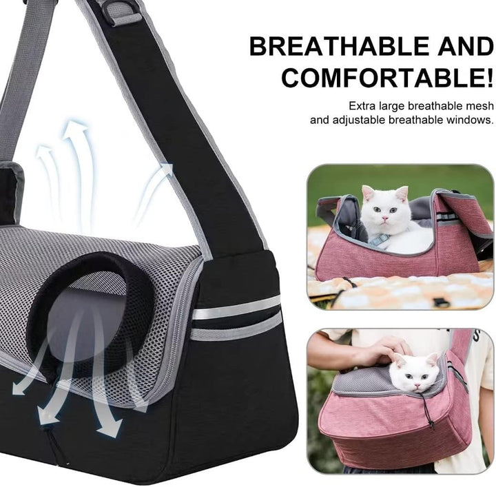 PETCUTE Hundetragetasche,Verstellbare Hundetasche Tragetuch mit Halsband Haken und Taschen,Atmungsak