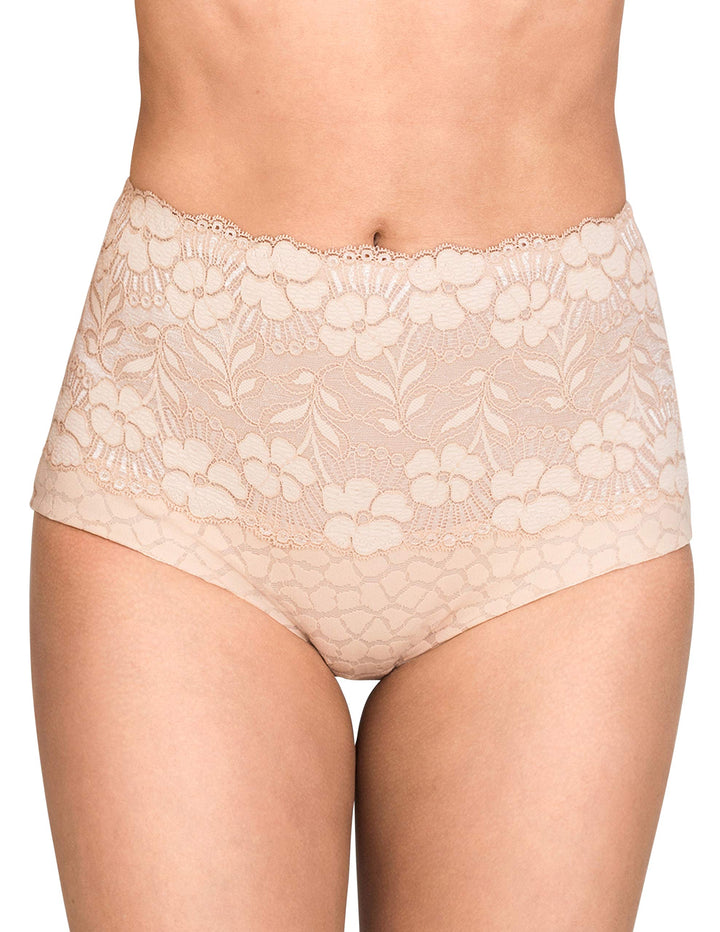 Miss Mary of Sweden Jacquard &amp; Lace Miederhose, Beige