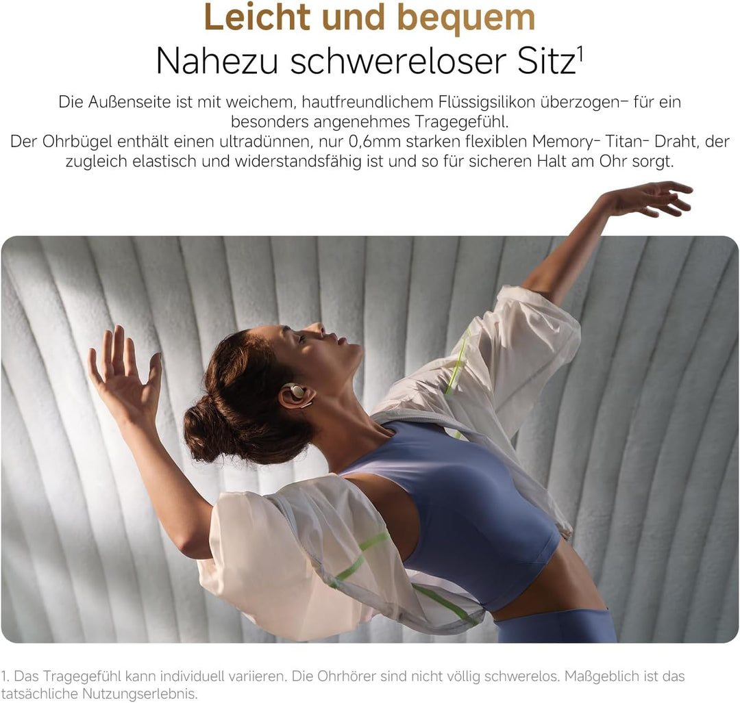 XIAOMI OpenWear Stereo Pro Gold, Open-Ear Kopfhörer, Ohrbügel Bluetooth Headset, Bequemer und Stabil
