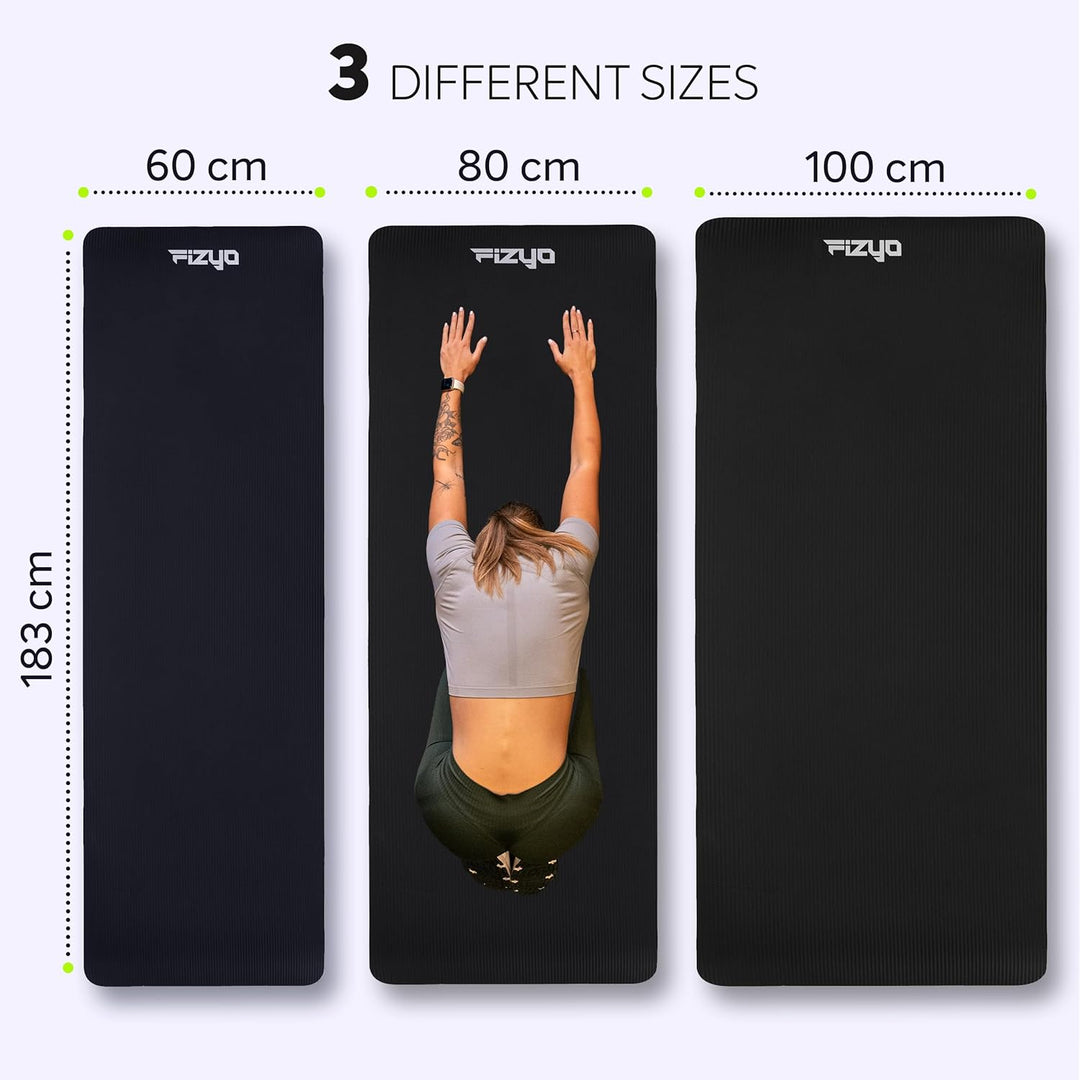 Fizyo Rutschfeste Yogamatte aus NBR-Schaum 190×100×1,5 cm – Extra Grosse Fitness- und Gymnastikmatte