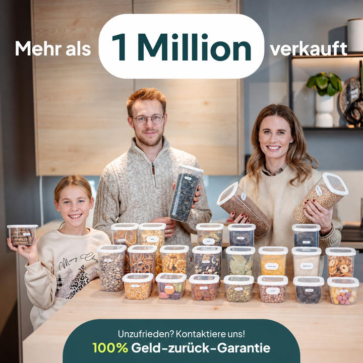 uandu Vorratsdosen mit Deckel Luftdicht - 12er Vorratsbehälter Set | Aufbewahrungsbox Küche Aufbewah