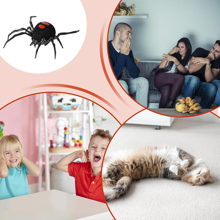 Schwarze Spinne für Streich, Wanderspinnenspielzeug, Streich gefälschter schwarzer Spinnensimulation