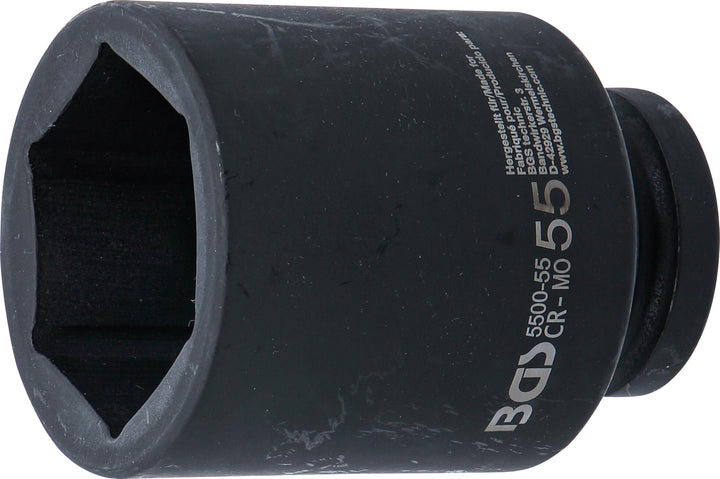 BGS 5500-55 | Kraft-Steckschlüssel-Einsatz Sechskant, tief | 25 mm (1") | SW 55 mm Schlüsselweite: 5