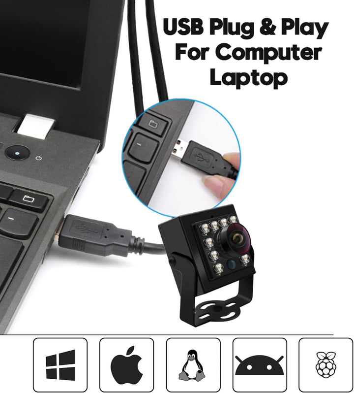 Svpro 1080P Tag- und Nachtsicht-USB-Kamera für Computer, 2MP Automatische IR-Cut-Umschaltung, Ganztä