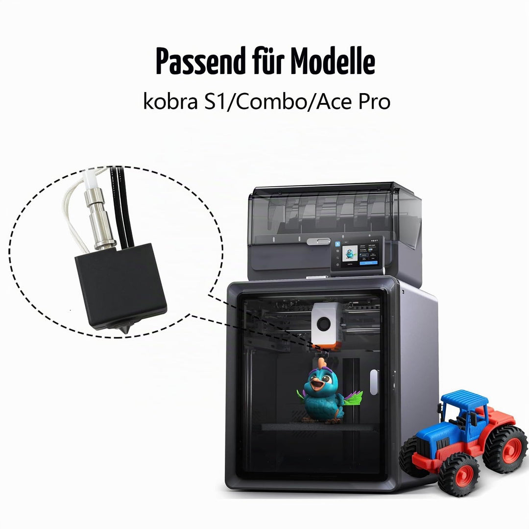 HzdaDeve Gehärtete Düse Hotend für Kobra S1 Combo 0.4MM Edelstahl Druckkopf Extruder Kit Hot End Hei