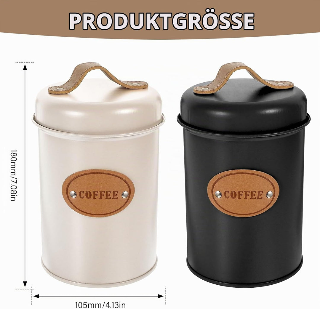 SUNOYA Kaffeedose Luftdicht, 2 Stück Kaffeedosen, Kaffeebohnen Behälter, Kaffeebehälter Luftdicht Vo
