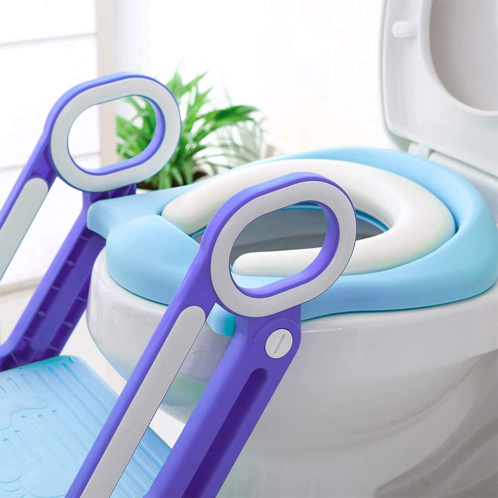 Toilettensitz kinder mit treppe, Faltbar Toilettentrainer Stabilen Rutschfesten, Kinder WC Sitz mit