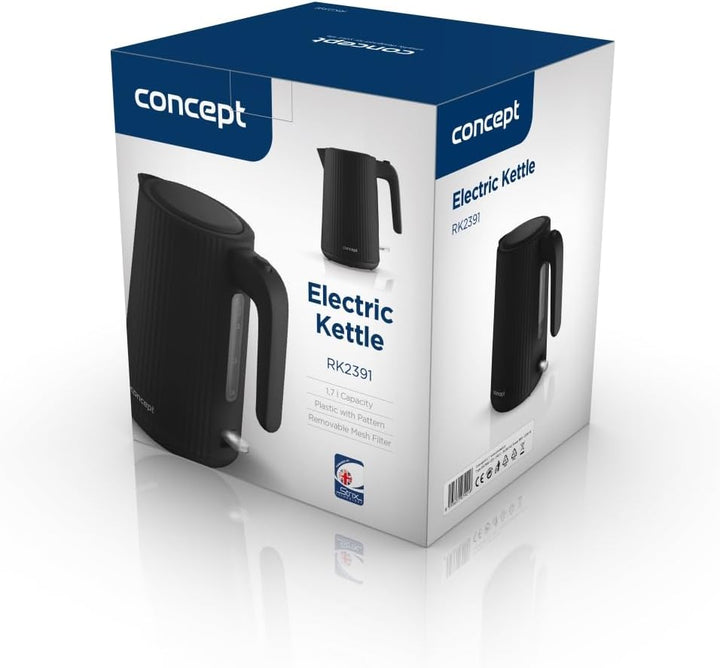 Concept RK2391 Wasserkocher 1,7 l, schwarz 1.7 Liter Schwarz, 1.7 Liter Schwarz